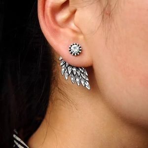 “Angel of Yours” Angel Wing Retro Abstract Artsy Diamond Stud Festival Earrings